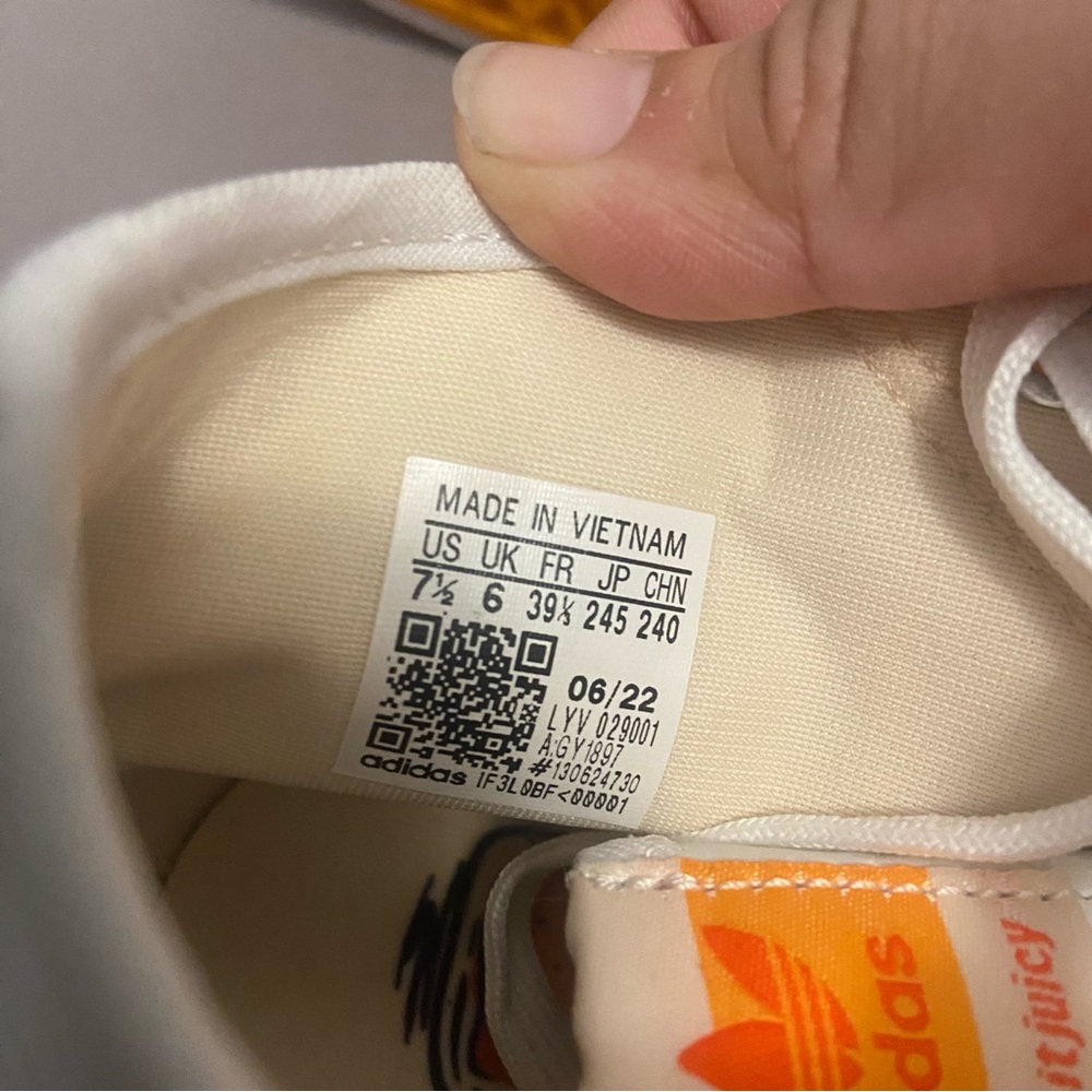 adidas Women's 7.5 Nizza Platform Mid Her Vegan Sneakers in White Bliss Orange - Picture 8 of 8
